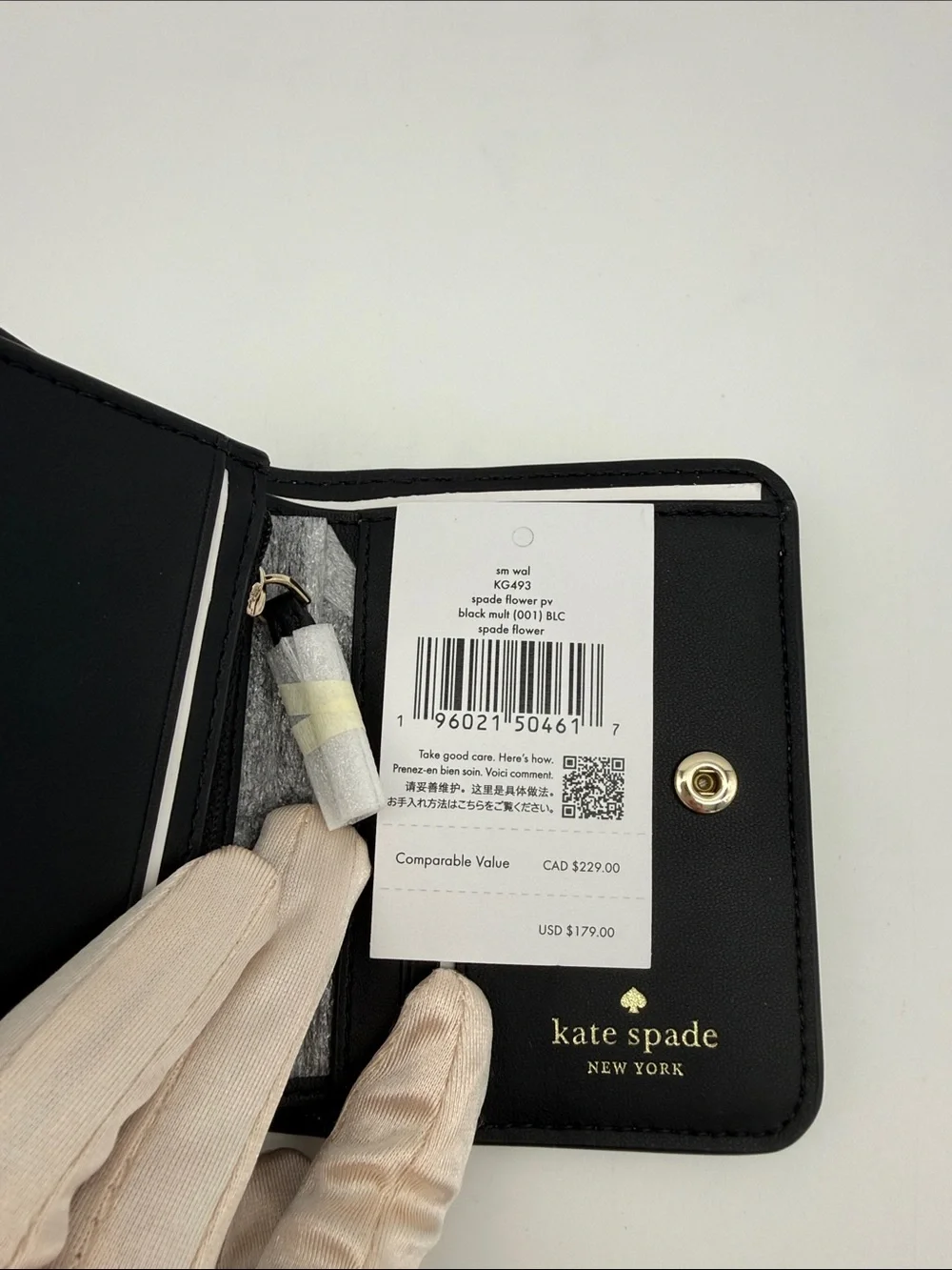 Kate Spade Signature Spade Flower Small Bifold Wallet Black Multi
